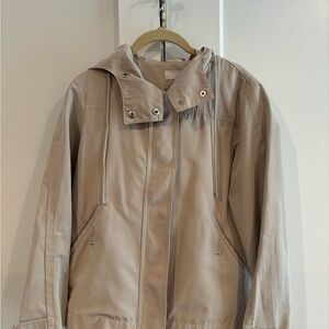 Women's Beige Hooded Jacket